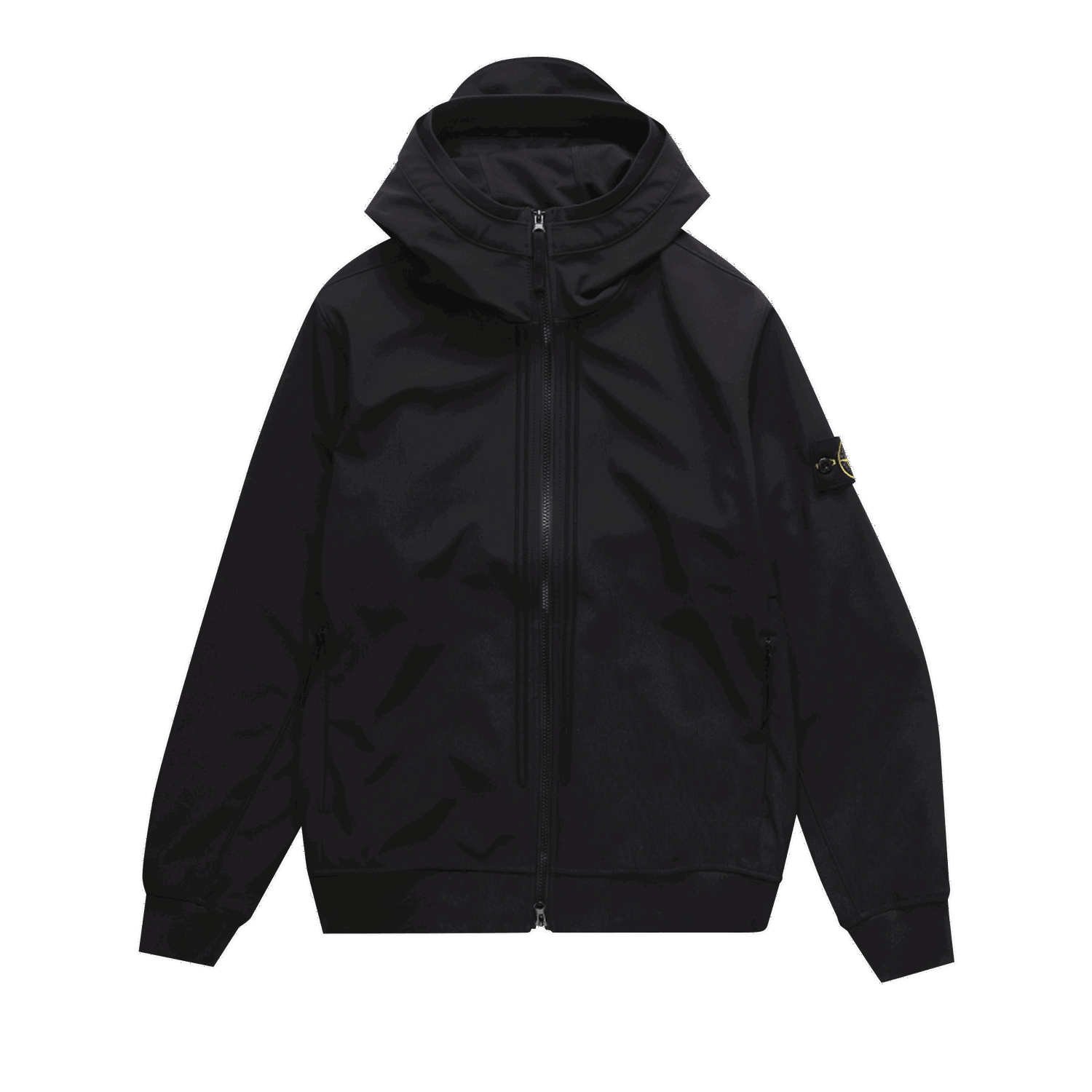 Ветровка Stone Island SOFT SHELL-R HOODED JACKET Черно | 761540427 V0029, 0