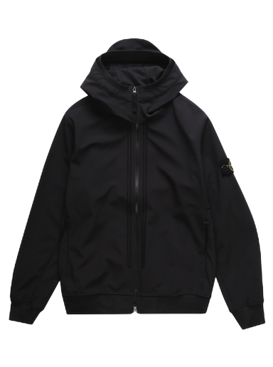 Ветровка Stone Island SOFT SHELL-R HOODED JACKET Черно | 761540427 V0029