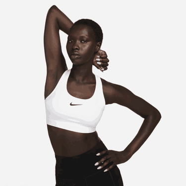 Сутиен Nike Swoosh Medium Support Non-Padded Sports Bra Бяло | DX6821-100, 1