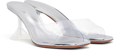 Pокля Amina Muaddi Amina Muaddi Lupita Glass Slipper 70 Heeled Sandals Металик | LUPITA GLASS SLIPPER 70 PVC, 3