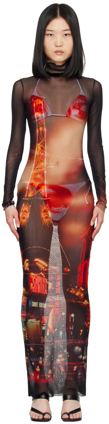 Pокля Jean Paul Gaultier Jean Paul Gaultier 'The Pigalle' Mesh Maxi Dress Многоцветен | 24/30-F-RO247-T552-00301550, 0
