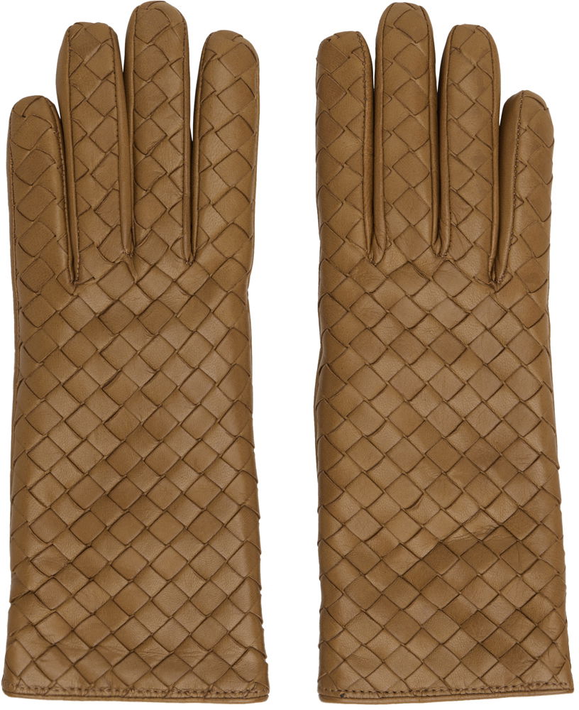 Ръкавици Bottega Veneta Leather Gloves Кафяво | 730849 V0171, 0