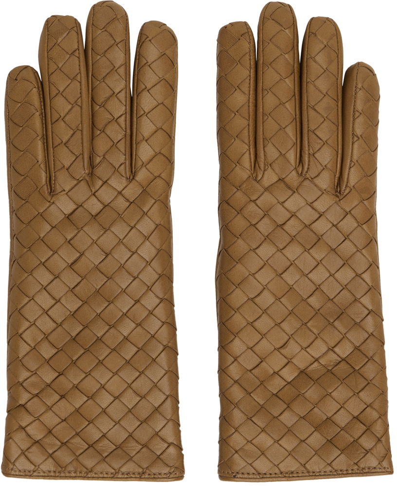 Ръкавици Bottega Veneta Leather Gloves Кафяво | 730849 V0171