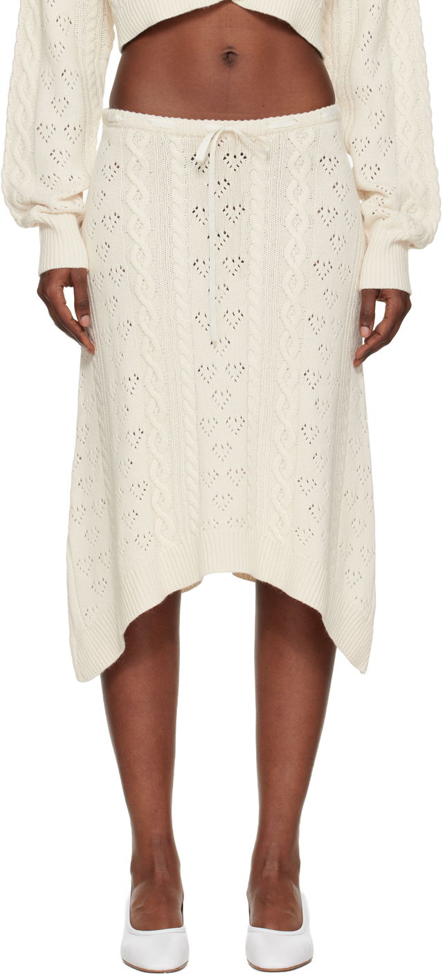 Noah Wool Cable Knit Midi Skirt