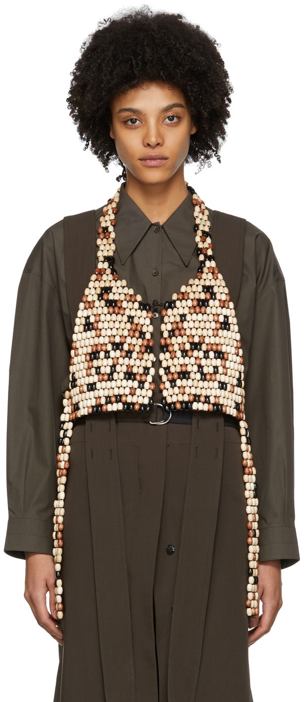 Жилетка LEMAIRE Lemaire Beaded Vest Кафяво | W 221 AC354 LO035, 0