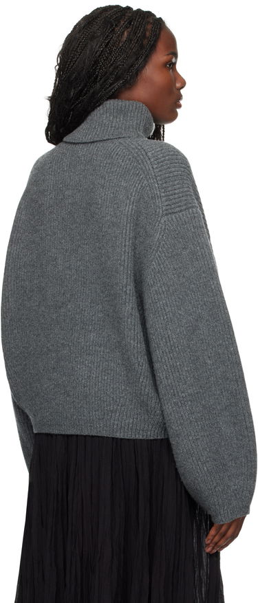 Пуловер TOTEME TOTEME Ribbed Turtleneck Sweater Сиво | 244-WRT0394-YA0110, 2