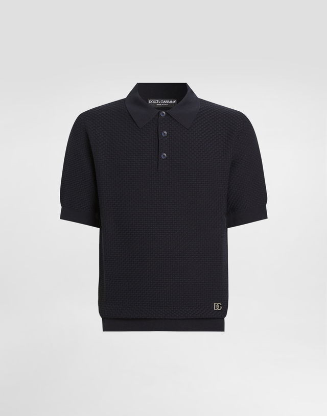 Textured Cotton Polo Shirt