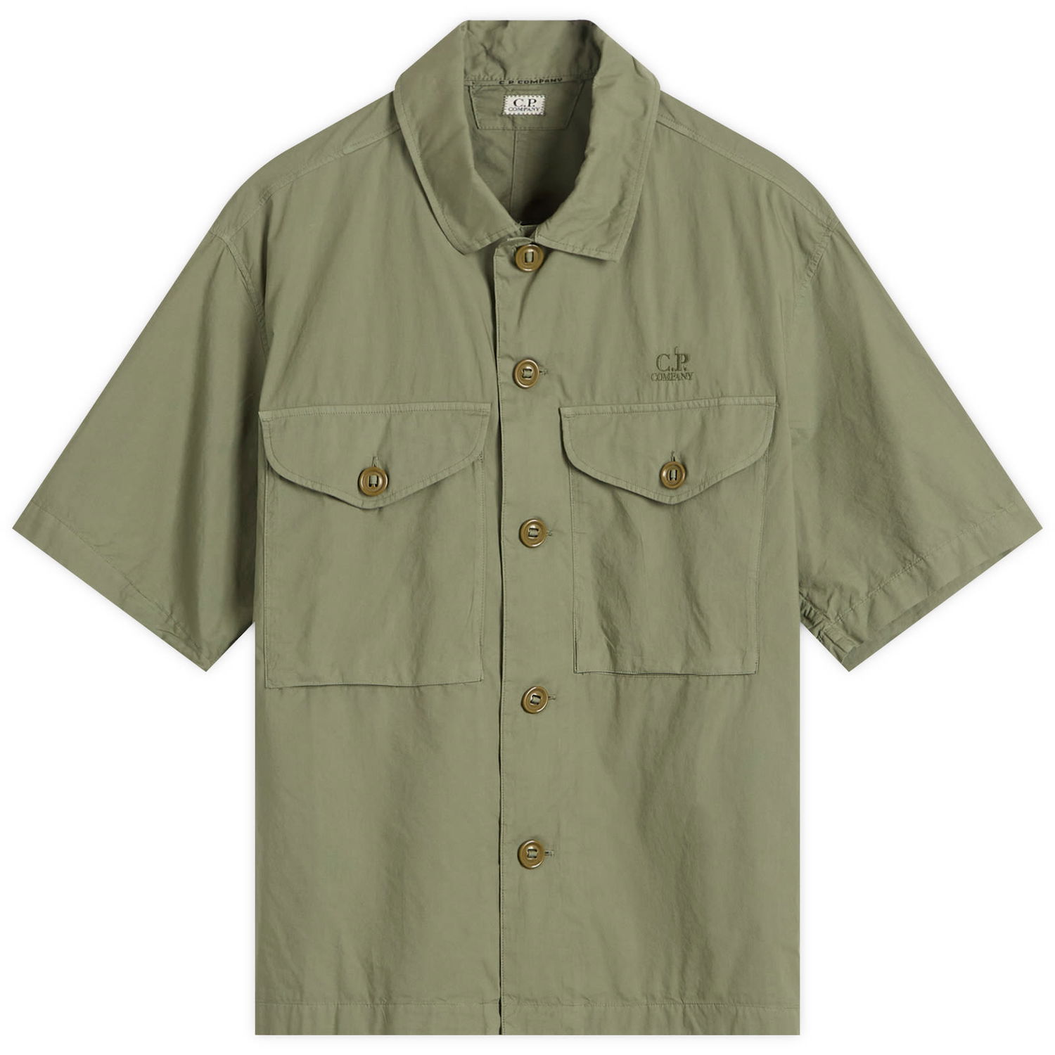 Риза C.P. Company C.P. Company Boxy Short Sleeve Shirt Зелено | 18CMSH236A-005328G-GRN, 1