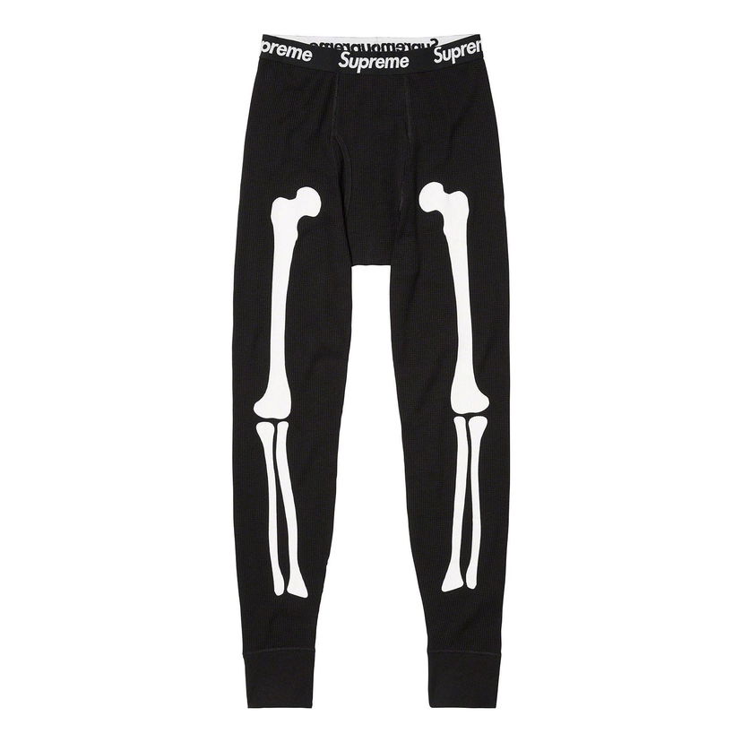 Чорапи Supreme Thermal Crew Pants with Bone Print Черно | SUP-FW23-155