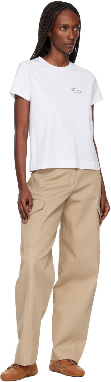 Тениска Givenchy Cotton Stamp Print T-shirt Бяло | BW70FJP7A7100, 3