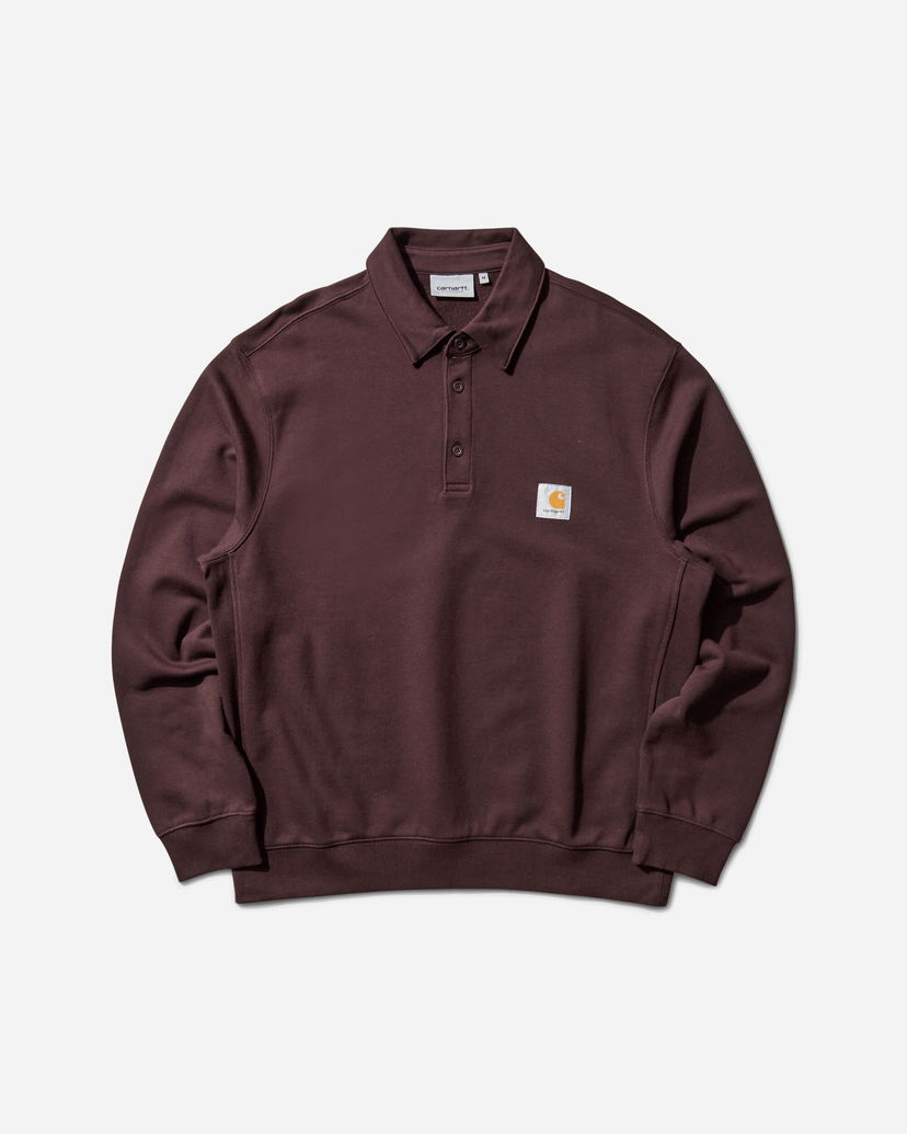 Суитчър Carhartt WIP Polo Sweatshirt Бургунди | I035532 33HXX