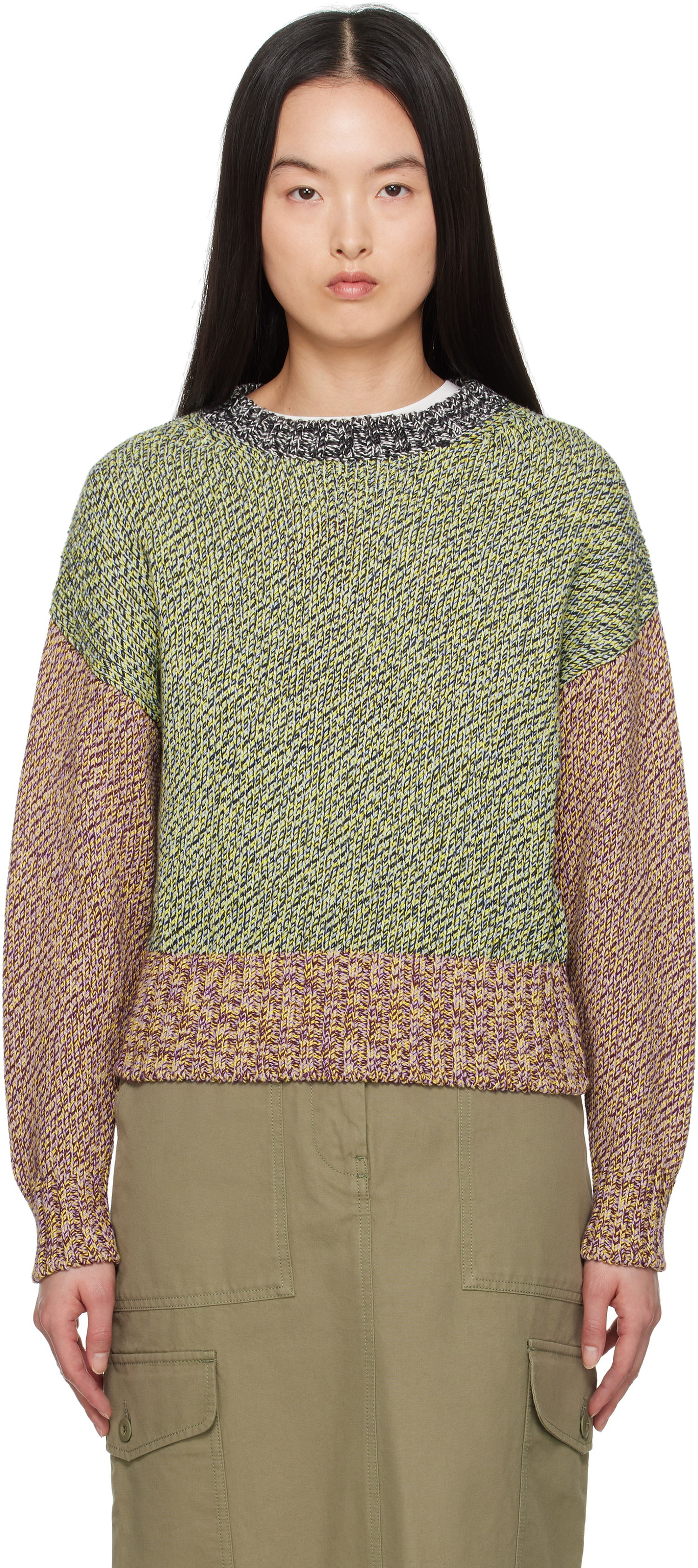 Пуловер Max Mara Weekend Max Mara Lola Color-Block Knit Sweater Многоцветен | 2515361141600, 0
