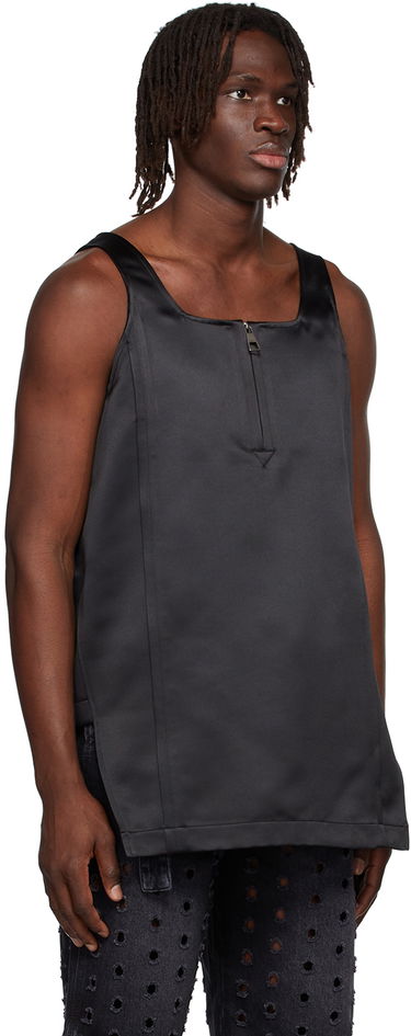 Потник We11done We11done Zip-Front Satin Tank Top Черно | WD-BL1-22-129-M-BK, 1
