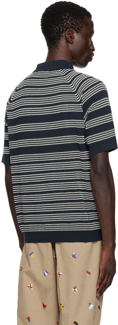 Поло тениска BEAMS Beams Plus Jacquard Polo Тъмно синьо | 3802-0037-156, 2