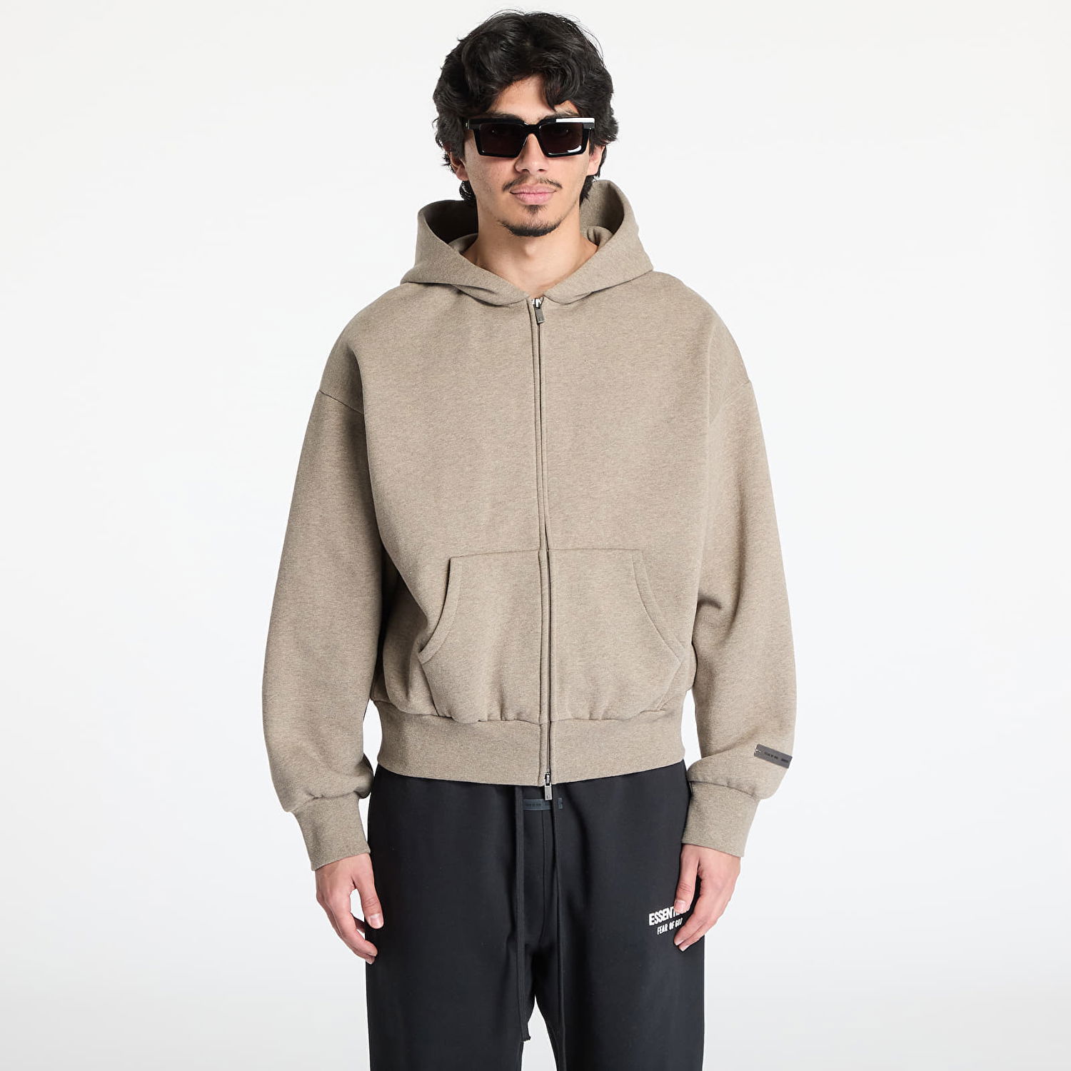 Суитчър Fear of God Fear of God Essentials Classic Fit Fleece Zip Up Hoodie Бежово | 192AS254781F-985, 0