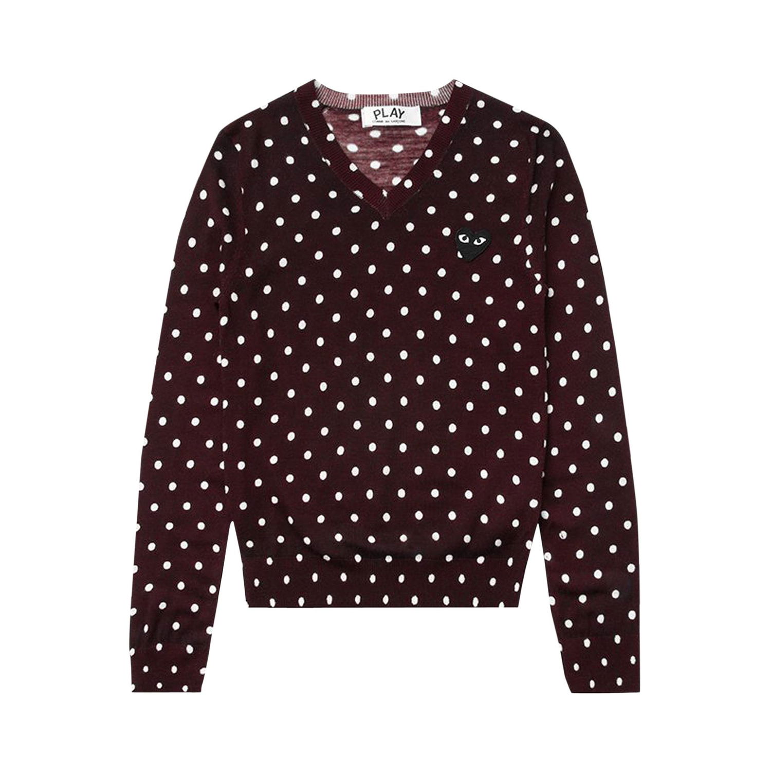 Пуловер Comme des Garçons PLAY Polka Dot Crewneck Бургунди | az n035 051 3, 1