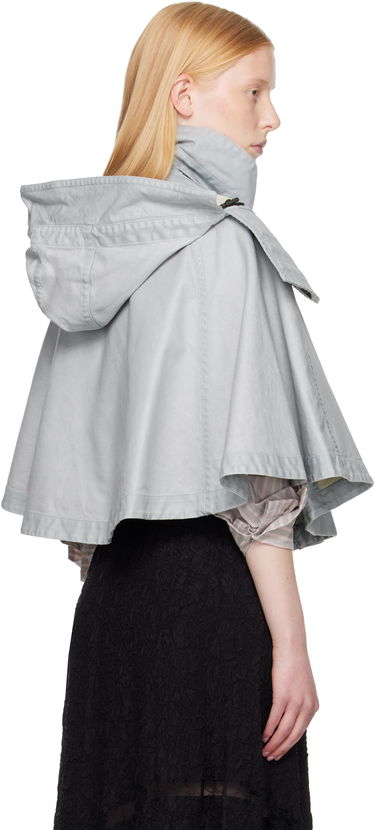 Яке Burberry Burberry Hooded Capelet Jacket Сиво | 8109388, 2
