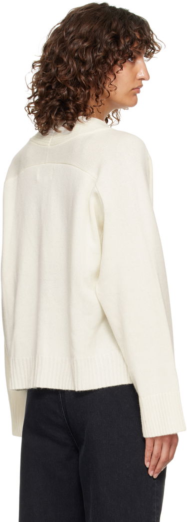 Пуловер Loulou de Saison Loulou de Saison Kaia Ribbed Neckline Cardigan Бяло | KAIA LDS, 2