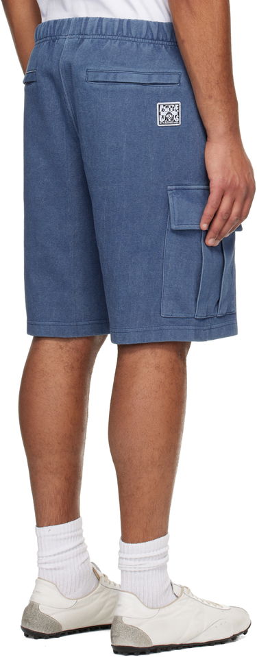 Къси панталони AAPE by A Bathing Ape Moonface Logo Cargo Sweat Shorts Синьо | AAPSPMC605XXNNYX, 2