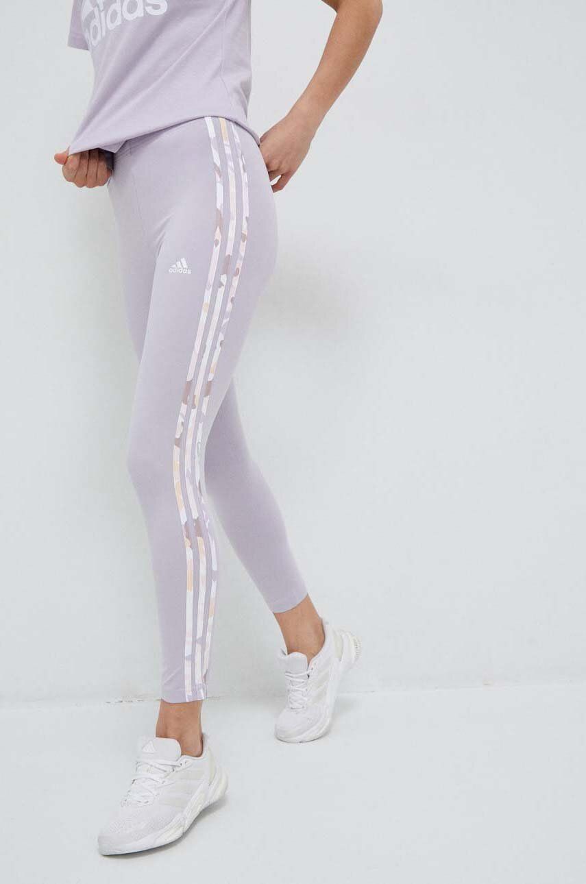 Клинове adidas Originals Essentials 3-Stripes High-Waisted Single Jersey Leggings Лилаво | IC9895, 0