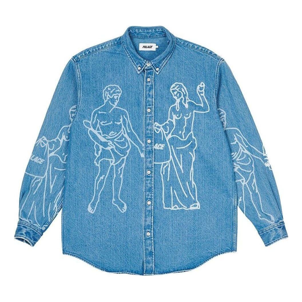 Риза Palace Palace Graphic Print Denim Shirt Синьо | P22SHT087, 0