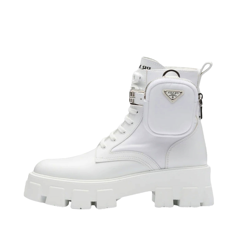 Кецове и обувки Prada Monolith 55mm Pouch Ankle Boots White Leather Бяло | 1T255M_3LJS_F0009_F_B055