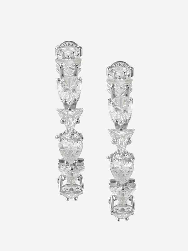 Обеци GUESS Silver-Tone Crystal Earrings Металик | JUBE04409JW, 0