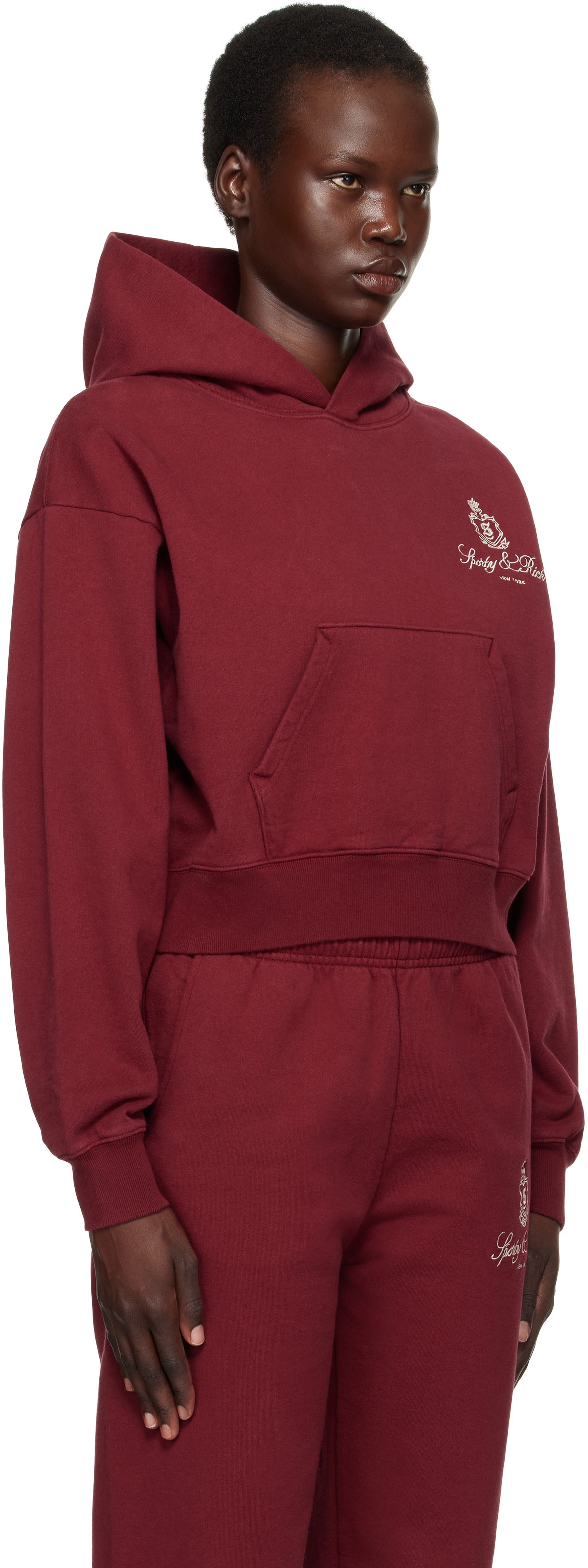Суитчър Sporty & Rich Vendome Women's Cropped Hoodie Червено | ST074506205RE10, 1