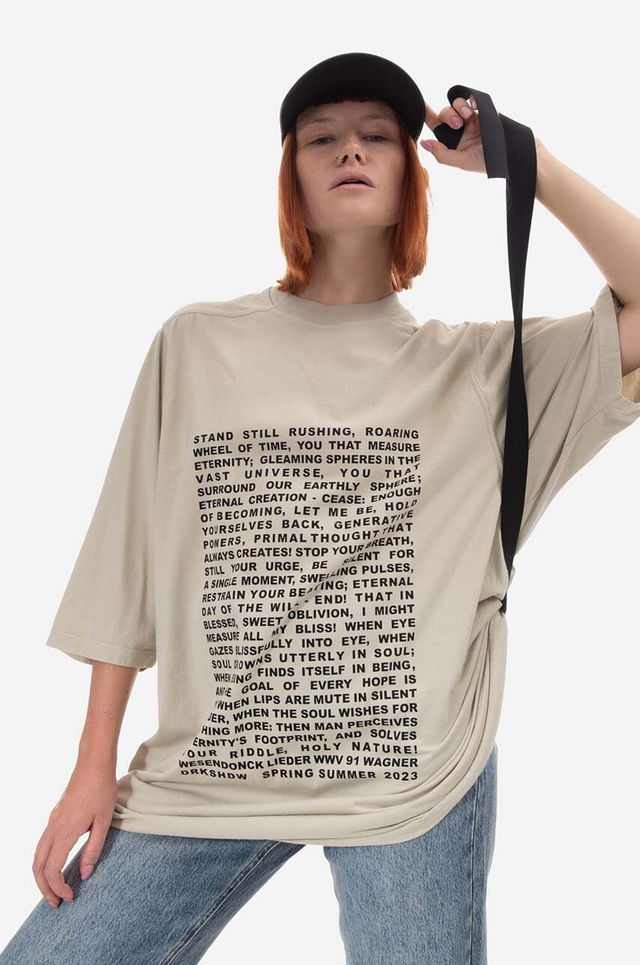 Knit Jumbo Short Sleeve T-Shirt with Wesendonck Lieder Wagner Print from DRKSHDW Spring Summer 2023 Collection