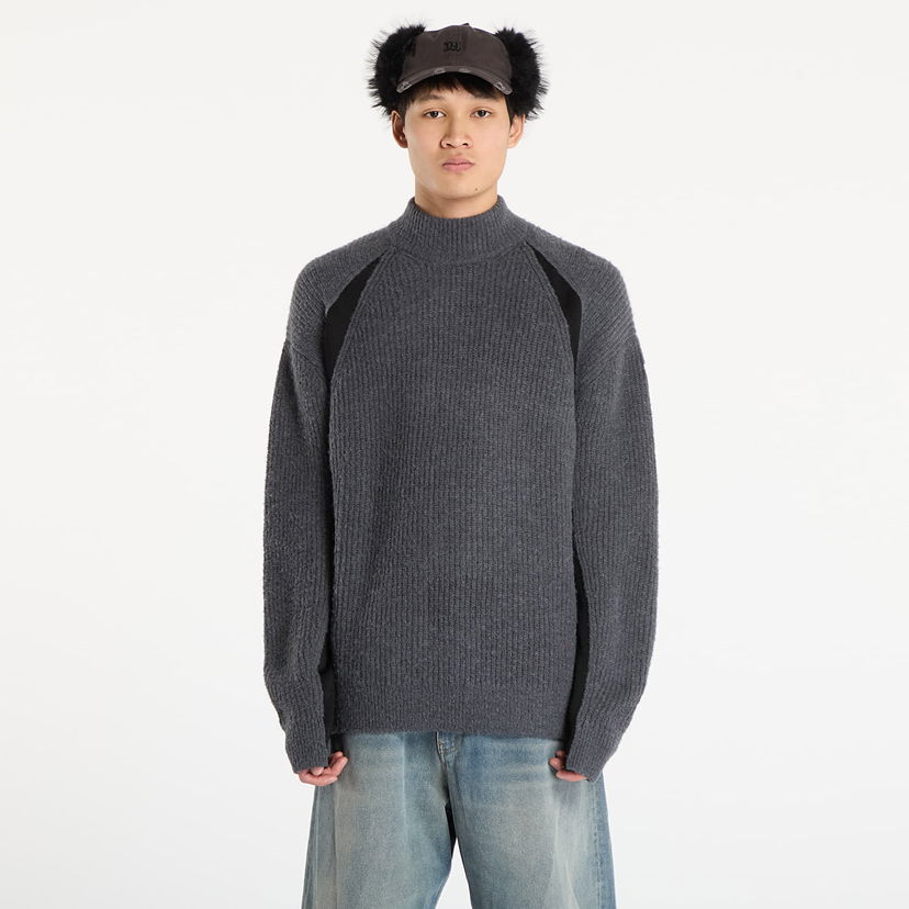 Пуловер Diesel Ribbed Mock-Neck Sweater with Contrast Shoulder Panels L Сиво | A19668_0JLCD 9AW