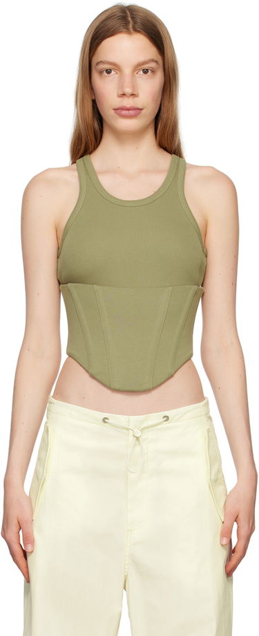 Потник Dion Lee Dion Lee Float Ribbed Tank Top Зелено | C3146P23, 0