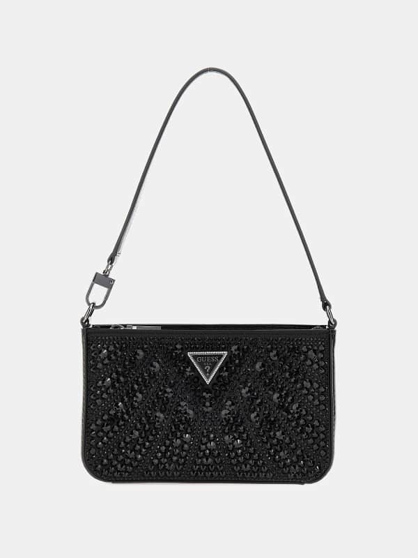 Чанта през рамо GUESS Crystal Embellished Mini Shoulder Bag Черно | HWXM9528720, 0
