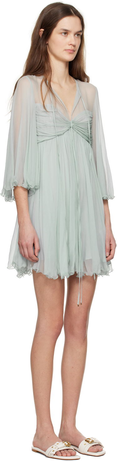 Pокля CHLOÉ Chloé Pleated Mini Dress Зелено | CH25SRO27116, 1