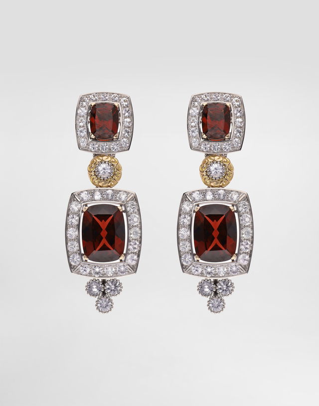Dolce & Gabbana Eleganza Garnet and Diamond Earrings