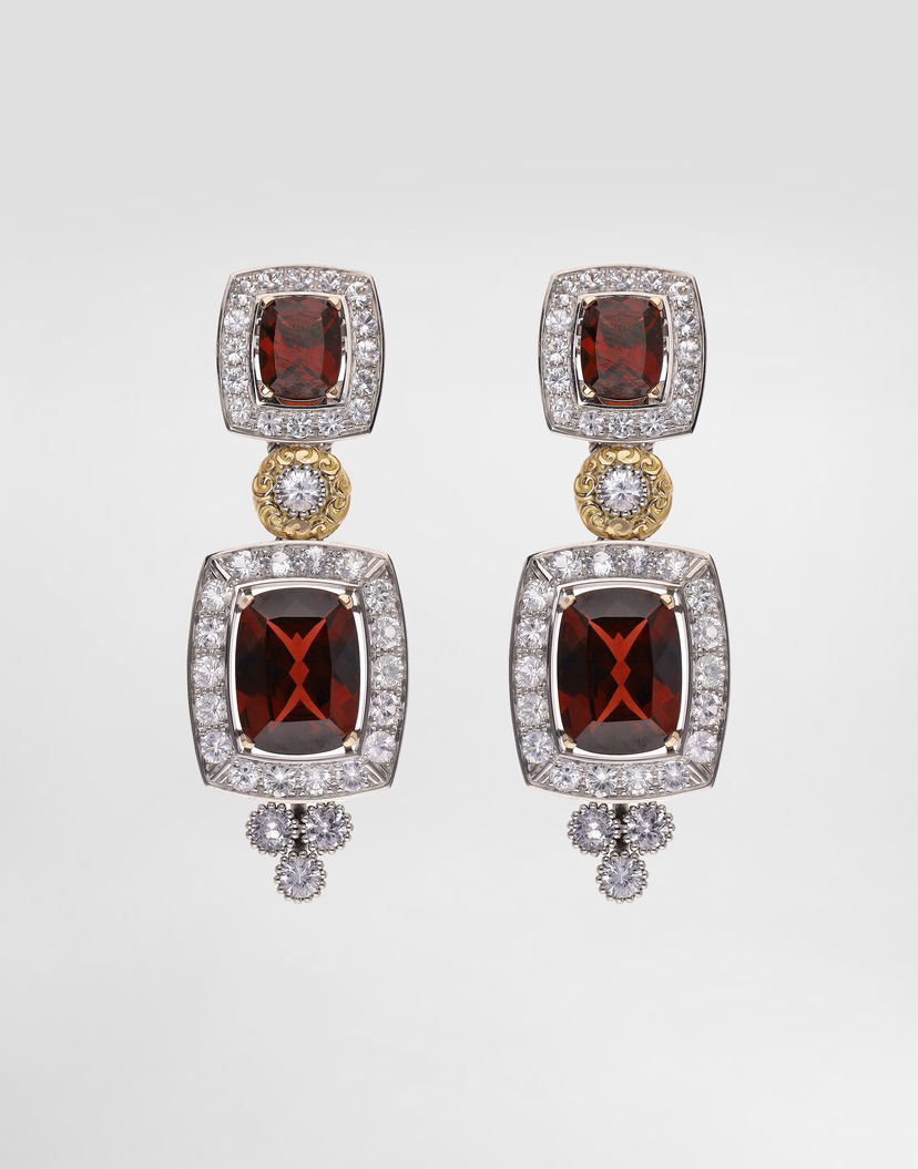 Обеци Dolce & Gabbana Dolce & Gabbana Eleganza Garnet and Diamond Earrings Червено | WESA5GWGAR1W8266