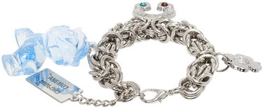 Гривна Chopova Lowena Charm Bracelet with Clover and Blue Crystal Charms Металик | 6539, 1