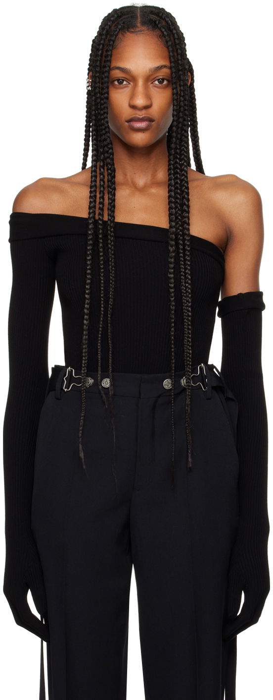 боди Jean Paul Gaultier Gaultier Off-The-Shoulder Fitted Bodysuit Черно | 24/25-F-BD029-M070-00