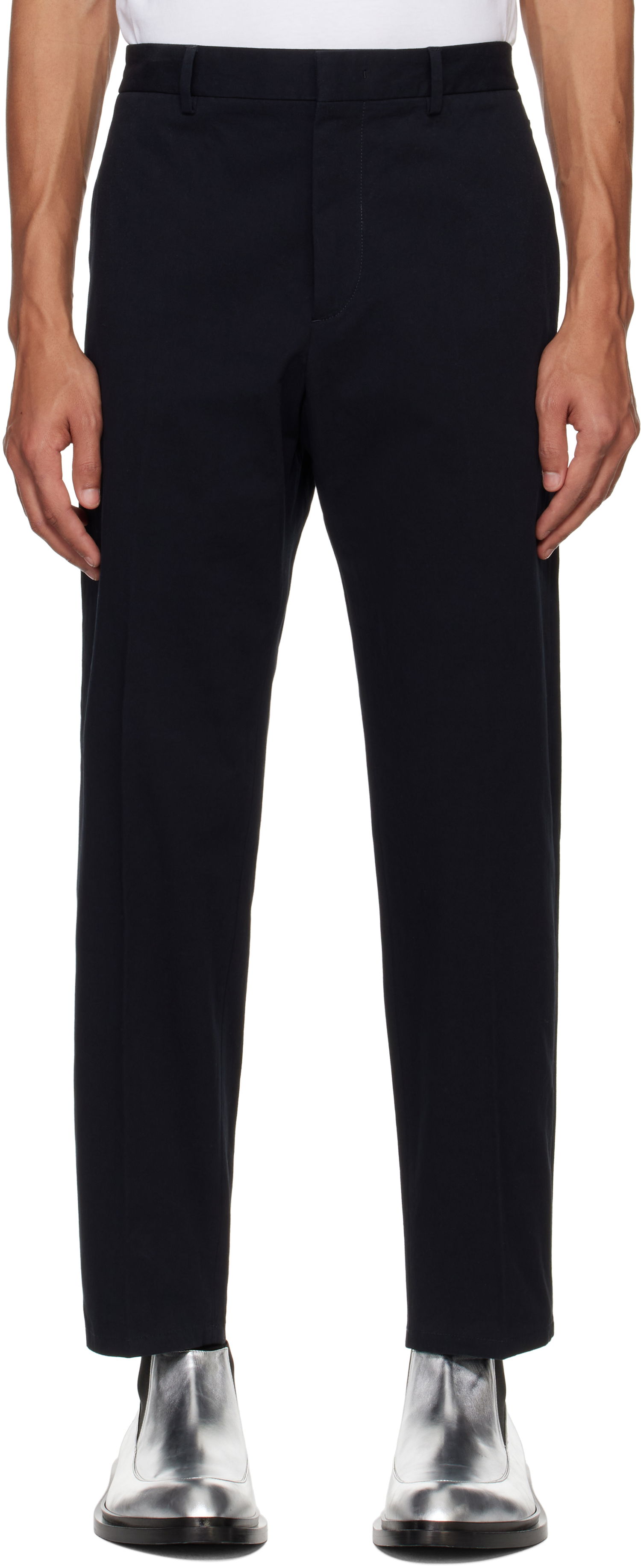 Панталони Jil Sander Jil Sander Tapered Trousers Тъмно синьо | J21KA0011_J45286, 0