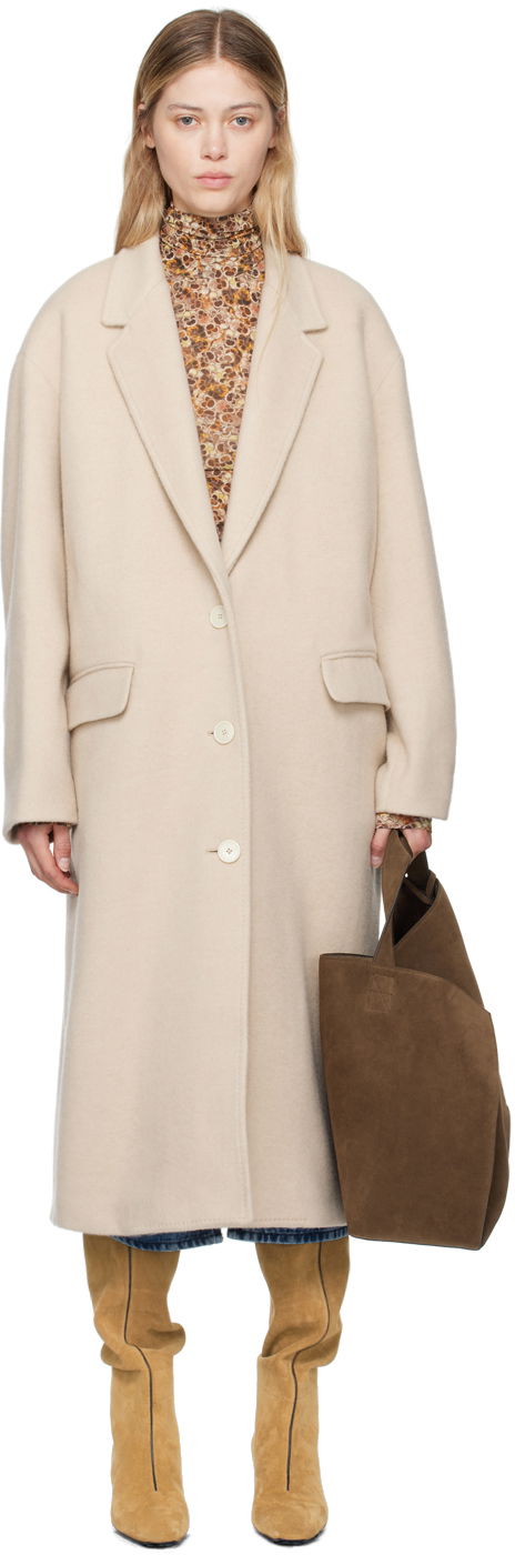 Палта ISABEL MARANT Ezefia Wool Long Coat Бежово | MA0265FA-B3D03I, 0