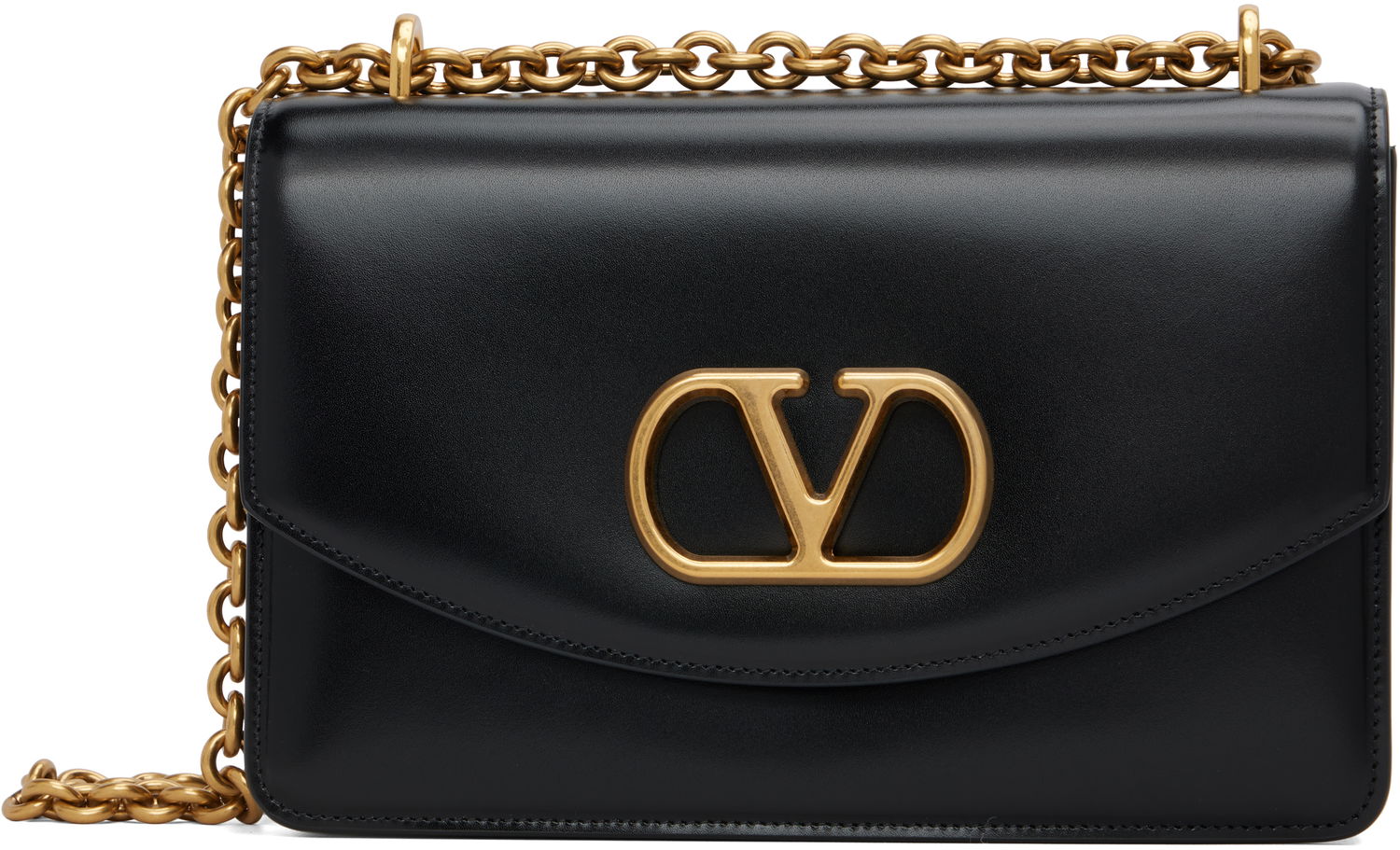Чанта през рамо Valentino Valentino Garavani Logo Calfskin Shoulder Bag Черно | 7Y2B0R16GCB, 0