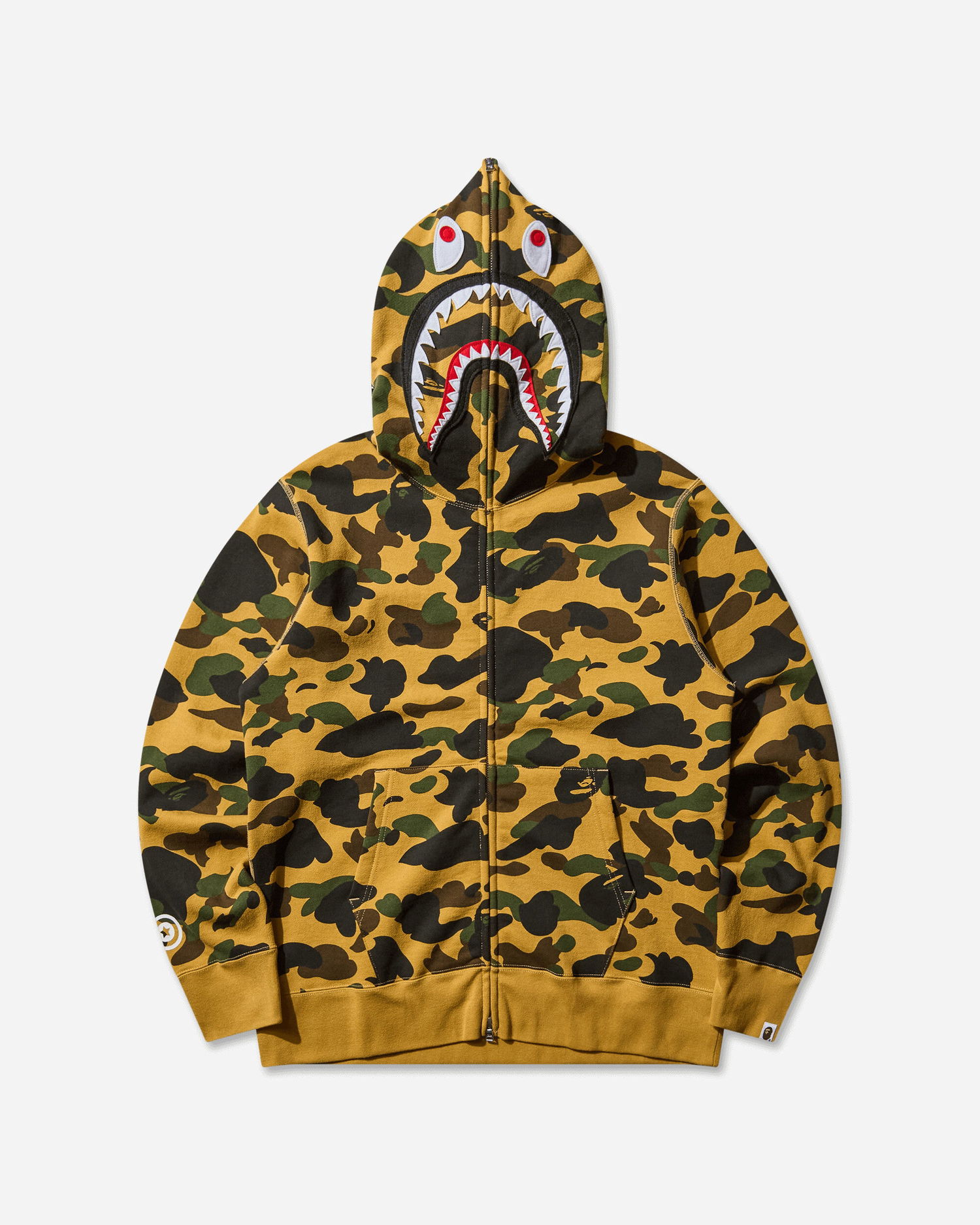 Суитчър BAPE 1st Camo Shark Full Zip Hoodie Жълто | 1L80115007 YELLOW, 1