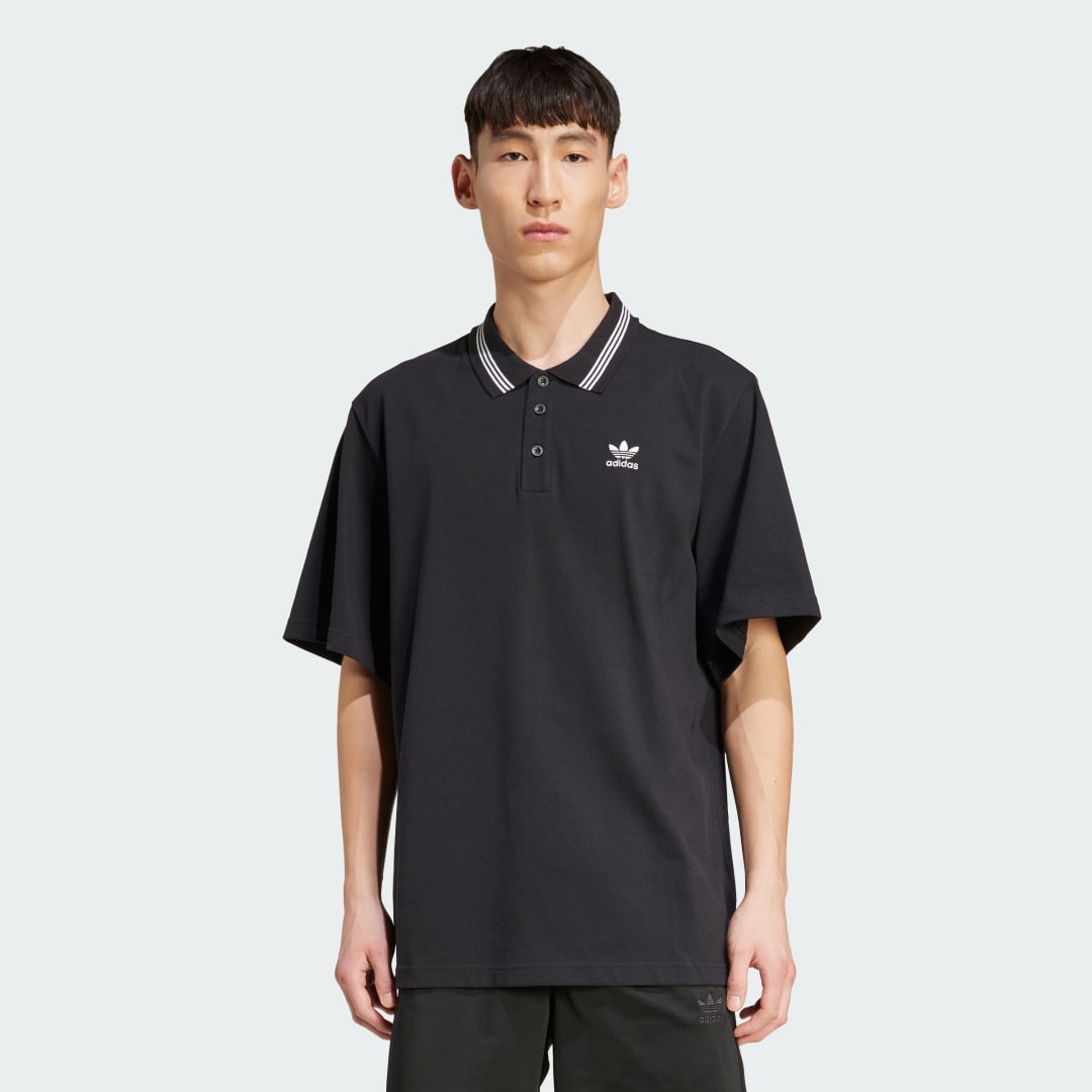 Поло тениска adidas Performance Adicolor Loose Polo Shirt Черно | JW5897, 0