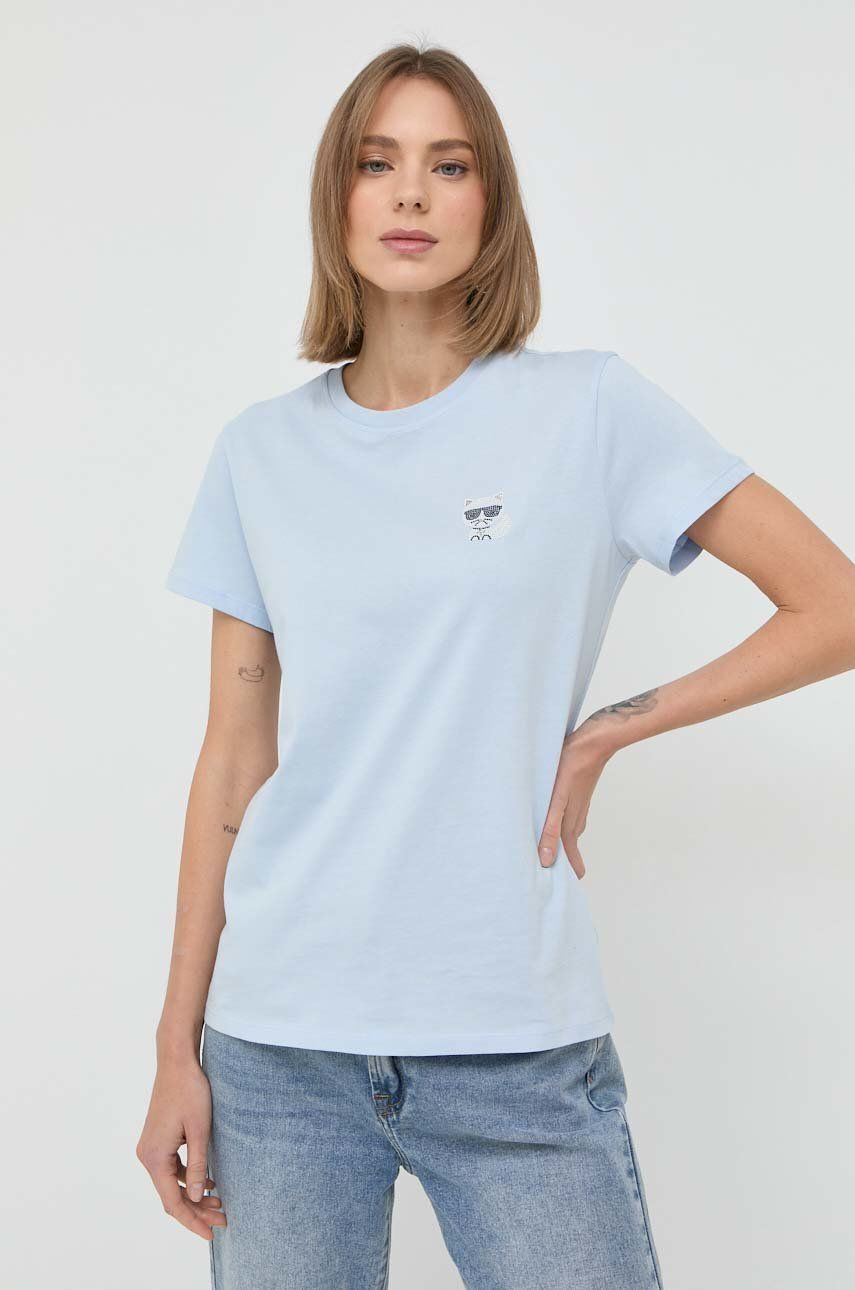 Тениска KARL LAGERFELD T-shirt Синьо | 216W1730.51, 0