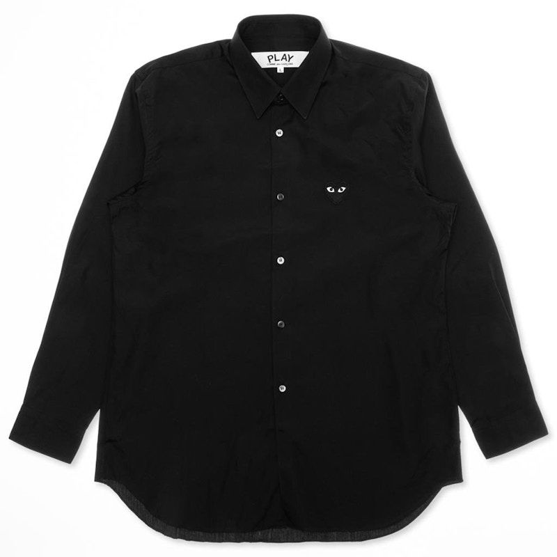 Риза Comme des Garçons Play Emblem Button Up Shirt Черно | AZ-B004-051-1