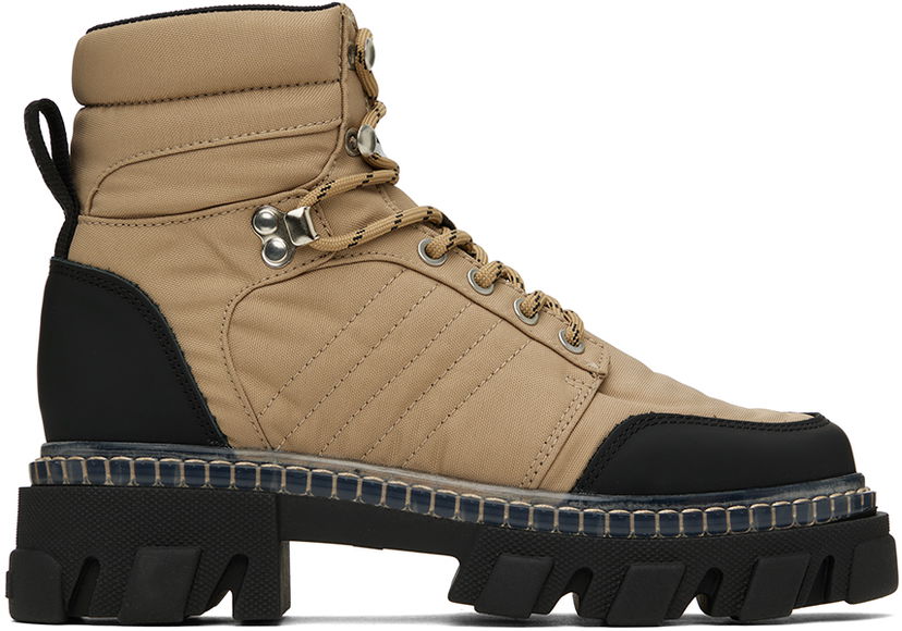 Кецове и обувки GANNI GANNI Cleated Hiking Boots Бежово | S1985