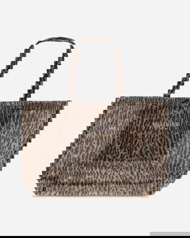 Голяма пазарска чанта WACKO MARIA Speak Easy Leopard Tote Bag Кафяво | 25SS-WMA-BG06 BEIGE, 1