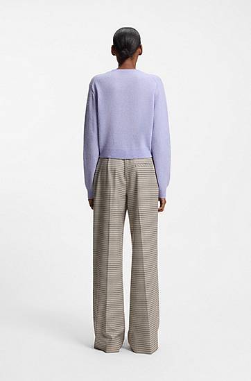 Панталони BOSS Regular-fit trousers with micro houndstooth Многоцветен | 50555803, 1