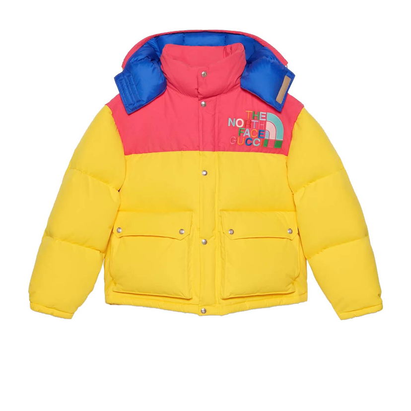 Пухо яке Gucci The North Face x Down Jacket Yellow/Multicolor Жълто | ‎672457 XAAER 7295