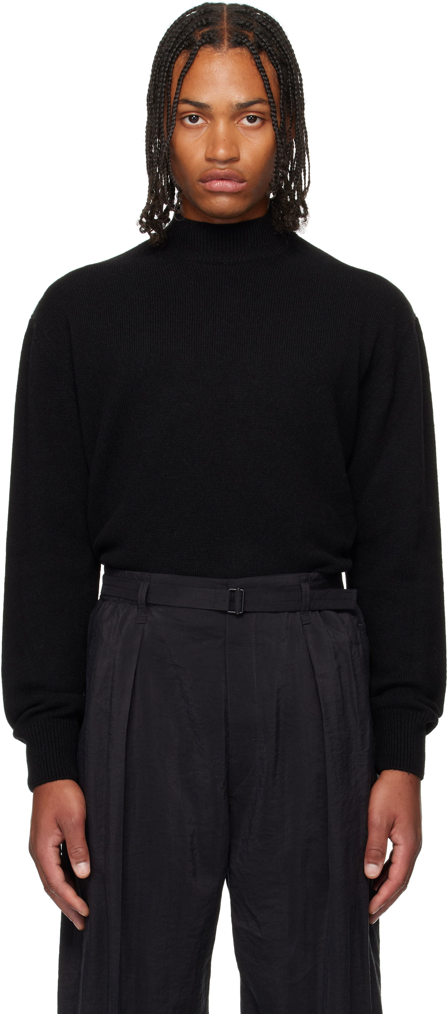 Пуловер LEMAIRE Lemaire Mock Neck Sweater Черно | TO1426 LK1029, 0