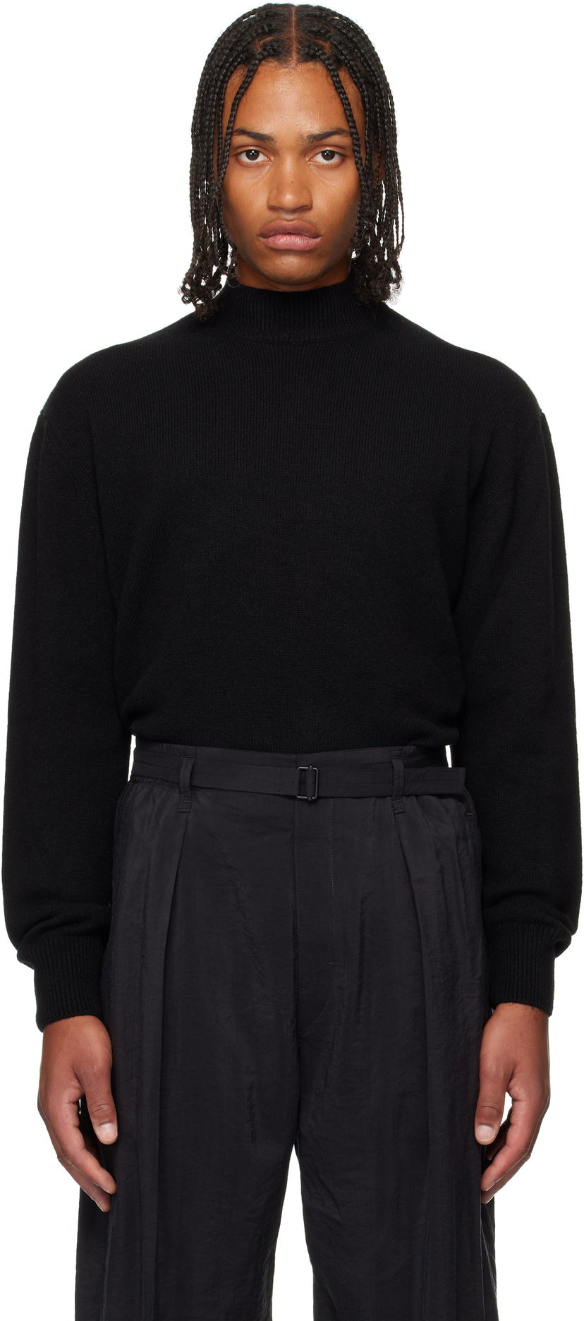 Пуловер LEMAIRE Lemaire Mock Neck Sweater Черно | TO1426 LK1029